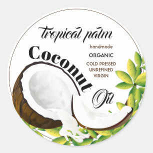 Pegatina Redonda Aceite de coco