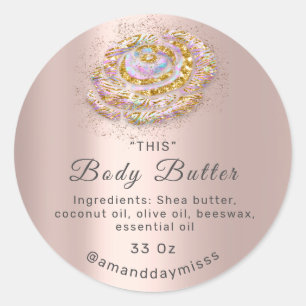 Pegatina Redonda Aceite de la carrocería Empaquetado Holograma Rosa