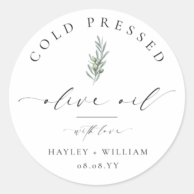 Pegatina Redonda Aceite de Oliva Ellesmere (Anverso)