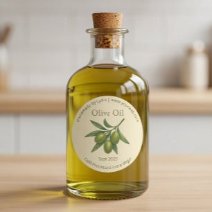 Pegatina Redonda Aceite de oliva virgen extra casero personalizado