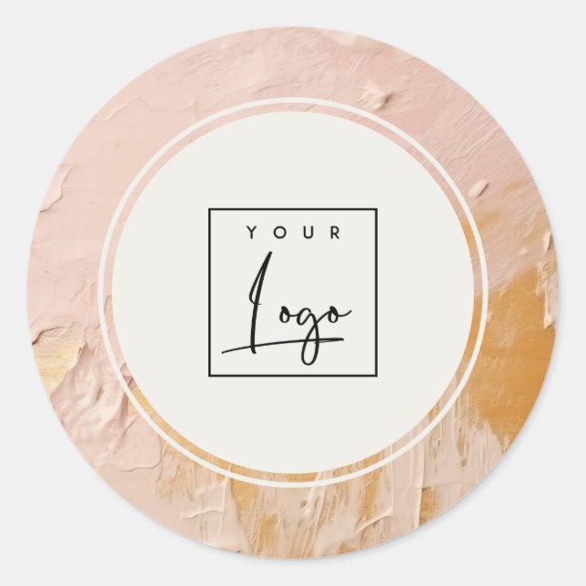 Pegatina Redonda Aceite de oro rosado de Bush de clase (Anverso)