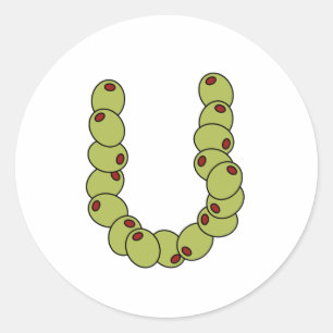 Pegatina Redonda Aceituna usted "te amo "