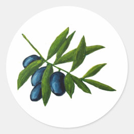 Pegatina Redonda Aceitunas