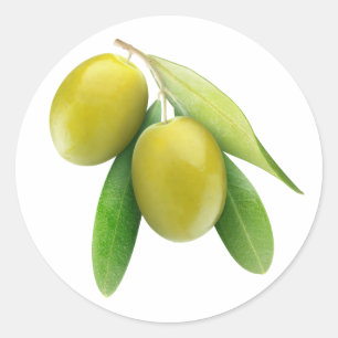 Pegatina Redonda Aceitunas verdes
