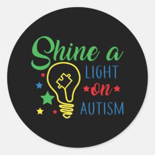 Pegatina Redonda Aceptación de autismo Imprimir