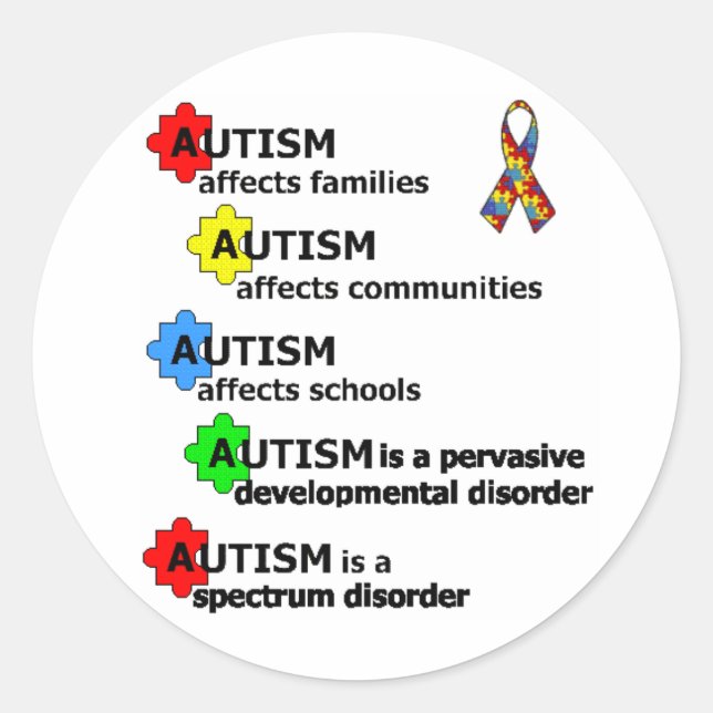 PEGATINA REDONDA ACERCA DEL AUTISMO (Anverso)