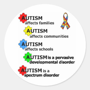 PEGATINA REDONDA ACERCA DEL AUTISMO