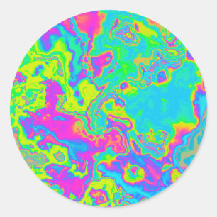 Pegatina Redonda Ácido De Mármol