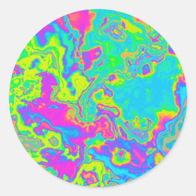 Pegatina Redonda Ácido De Mármol (Anverso)