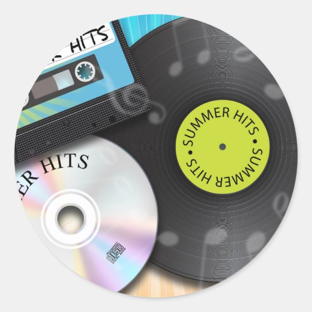 Pegatina Redonda aciertos de verano (Anverso)