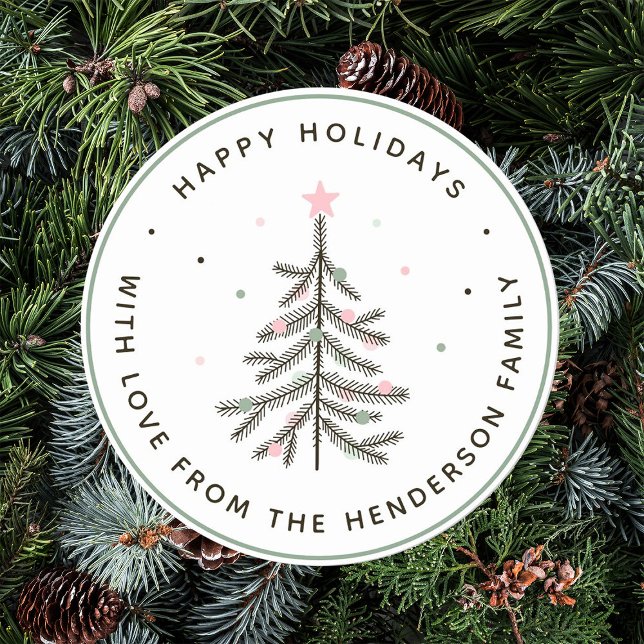 Pegatina Redonda Acogedora Navidad en Pastel (Subido por el creador)