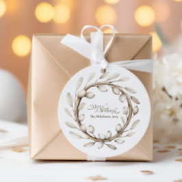 Pegatina Redonda Acogedores Navidades rusos Wreath