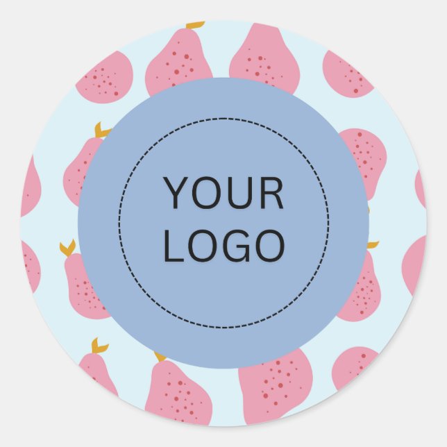 Pegatina Redonda Acondicionamiento del logotipo del Personalizado d (Anverso)