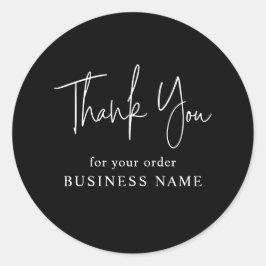 Pegatina Redonda Acondicionamiento mínimo de Negros Blancos en Negr