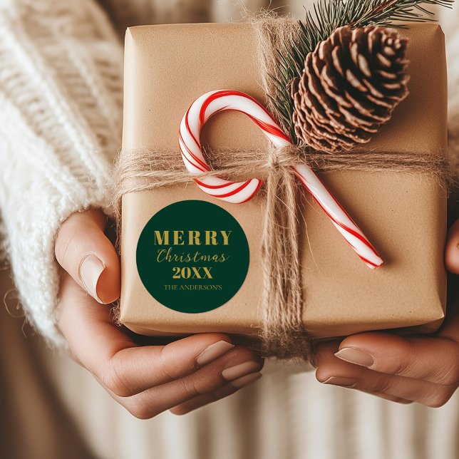 Pegatina Redonda Acondicionamiento moderno navideño de vacaciones v (Subido por el creador)