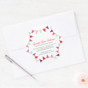 Pegatina Redonda Acontecimientos de fiestas de Bungalows planner re