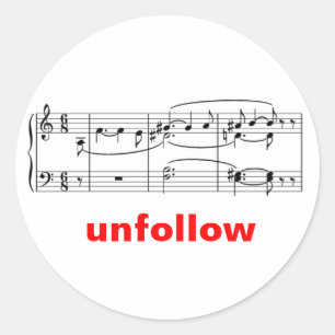 Pegatina Redonda Acorde Unfollow de Tristan