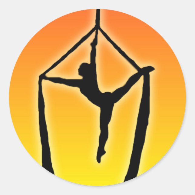 Pegatina Redonda Acrobatapillar al atardecer (Anverso)