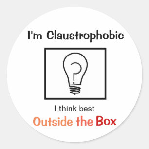 Pegatina Redonda actitud con claustrofobia