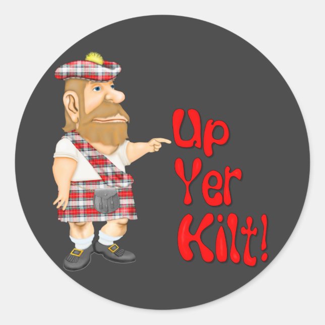 Pegatina Redonda Actitud de Escocia (Anverso)