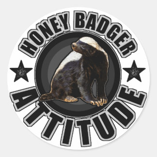 Pegatina Redonda ACTITUD de Honey Badger - Diseño redondo