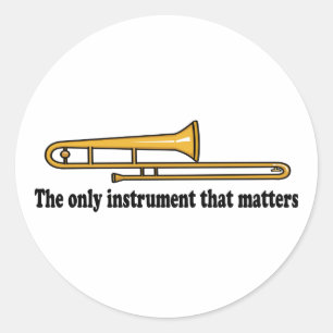Pegatina Redonda Actitud del Trombone