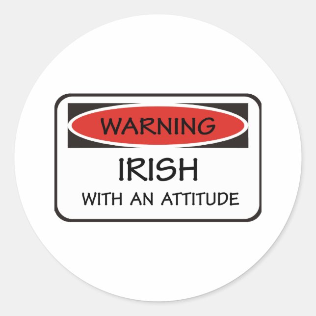 Pegatina Redonda Actitude Irish (Anverso)