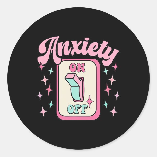 Pegatina Redonda Activación del interruptor Divertido Retro de Conc (Anverso)