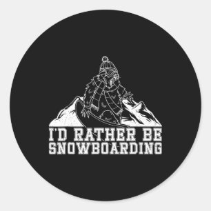 Pegatina Redonda Actividad competitiva del Snowboard Skip Snowboard