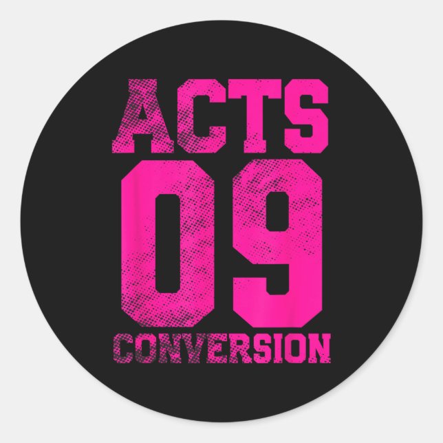 Pegatina Redonda Acts 9 Conversion Bible Chapter Jersey Design  (Anverso)