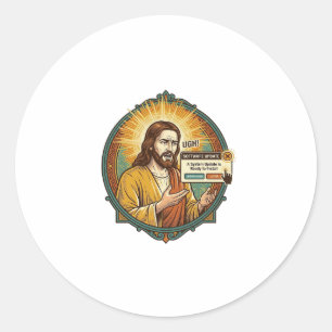 Pegatina Redonda Actualización de software molesta emergente Jesús
