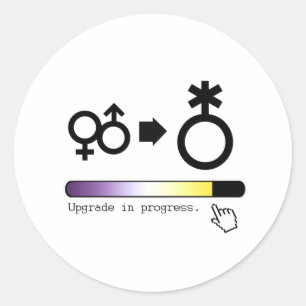 Pegatina Redonda Actualización no binaria