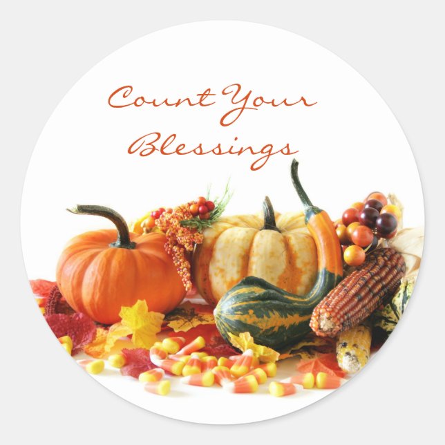 Pegatina Redonda Actualizado: Pegatinas de Holiday Harvest (Anverso)