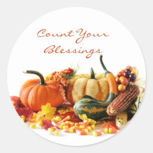 Pegatina Redonda Actualizado: Pegatinas de Holiday Harvest