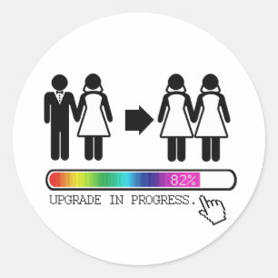 PEGATINA REDONDA ACTUALIZAR A LESBIANA