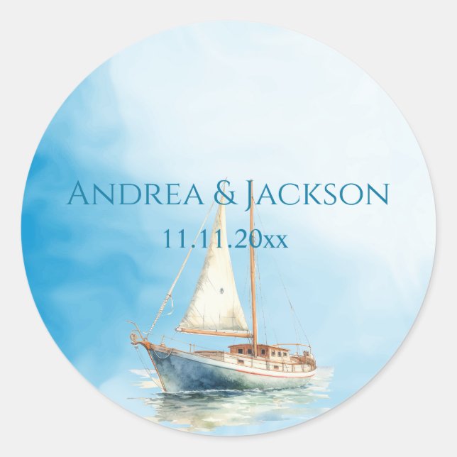 Pegatina Redonda Acuarela (Anverso)