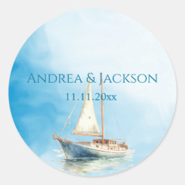 Pegatina Redonda Acuarela