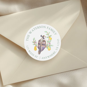 Pegatina Redonda Acuarela 12 días de dirección de Navidades