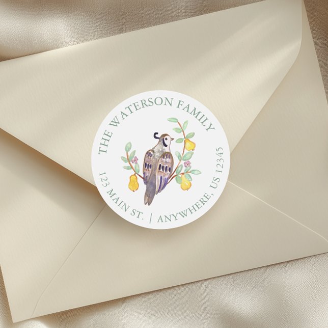 Pegatina Redonda Acuarela 12 días de dirección de Navidades (Subido por el creador)