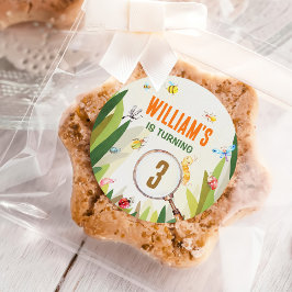 Pegatina Redonda Acuarela Bug Insect Boy Cumpleaños