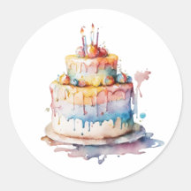 Acuarela Cumpleaños caprichosa CAke