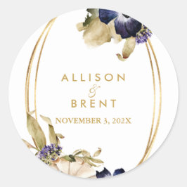 Pegatina Redonda Acuarela de otoño