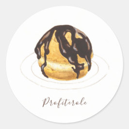 Pegatina Redonda acuarela de Profiterole