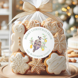 Pegatina Redonda Acuarela Doce días de regalo de Navidades