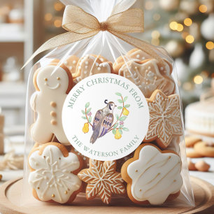 Pegatina Redonda Acuarela Doce días de regalo de Navidades