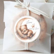 Acuarela Dormido Oso Brown beige en la Luna