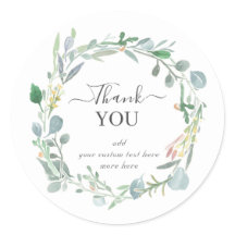 Acuarela Eucalyptus Leafy Wreath Gracias