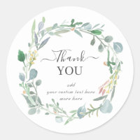 Acuarela Eucalyptus Leafy Wreath Gracias