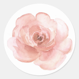 Pegatina Redonda Acuarela floral rosa elegante bonita