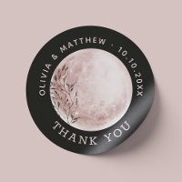 Acuarela Luna | Favor de Boda Agradecimiento Negro